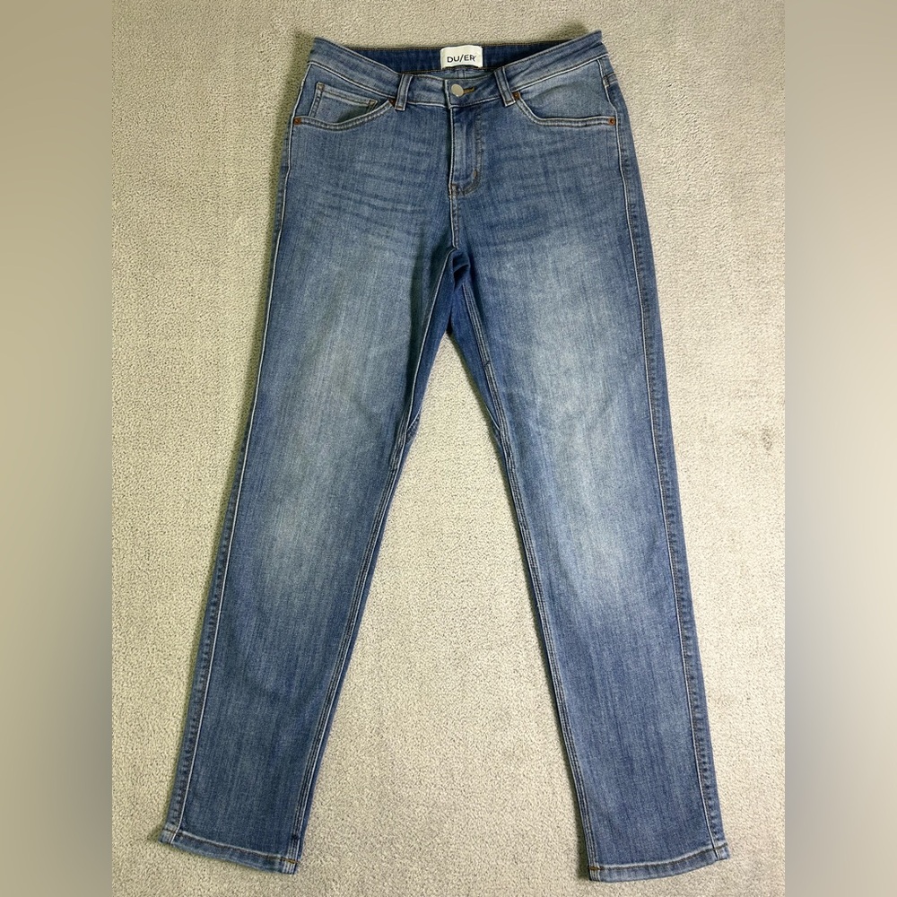 DU/ER Performance Denim Girlfriend Fit Jeans Women’s 28x29 Blue Medium Wash Fade